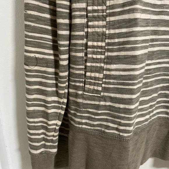 CONVERSE Mens Hoodie Jackets XL Beige Olive Long Sleeve Pullover Pocket Striped. - Picture 6 of 8